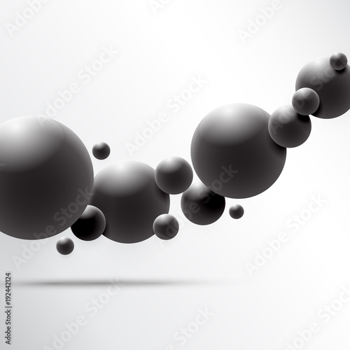 Abstract 3D Sphere design. 3d molecules concept, Atoms. on white background
