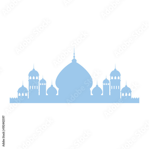 taj mahal silhouette icon vector illustration design