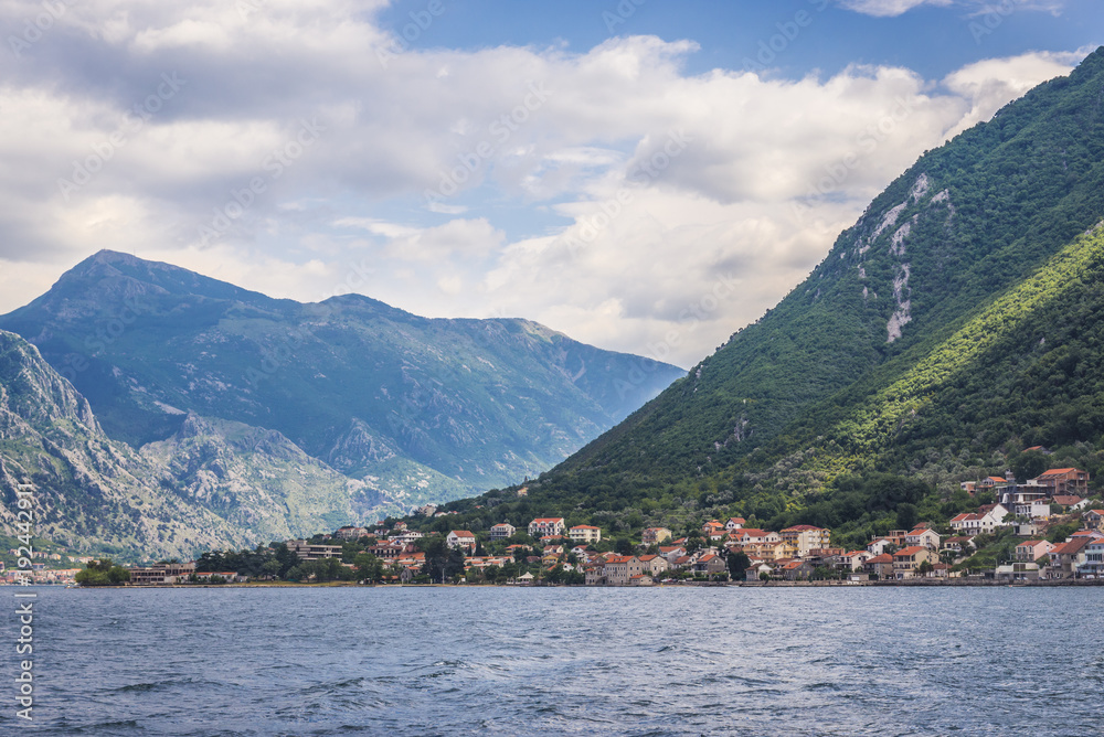 Mountains on the coast of Kotor Bay in Montenegro
