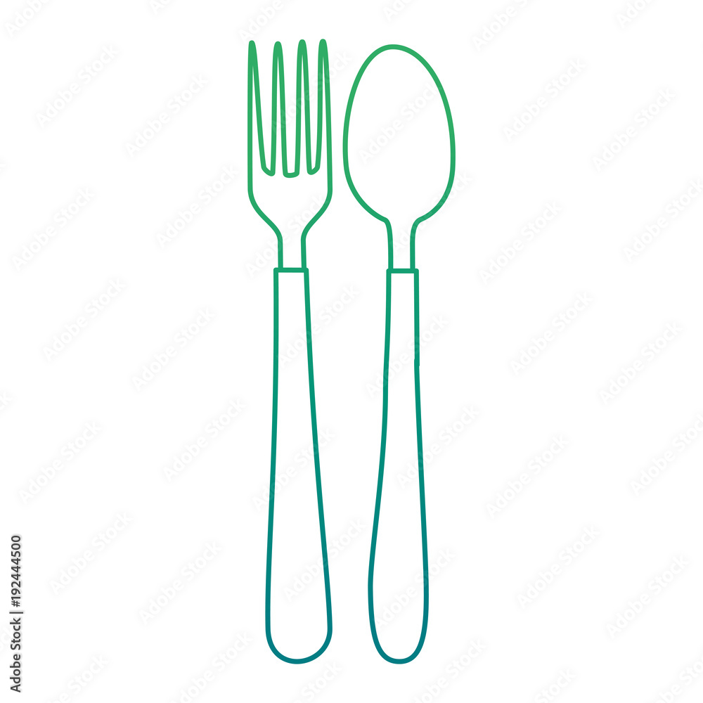 spoon and fork cutlery isolated icon vector illustration design