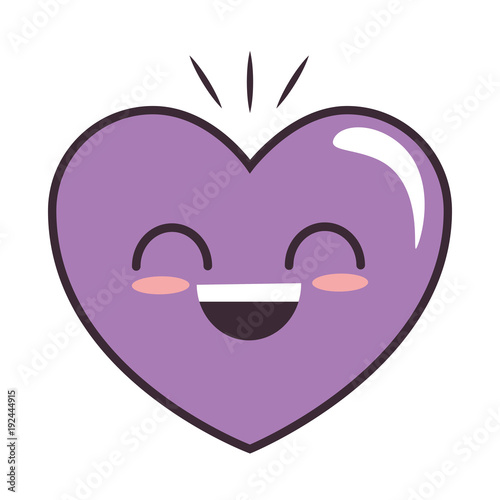 heart love kawaii character vector illustration design