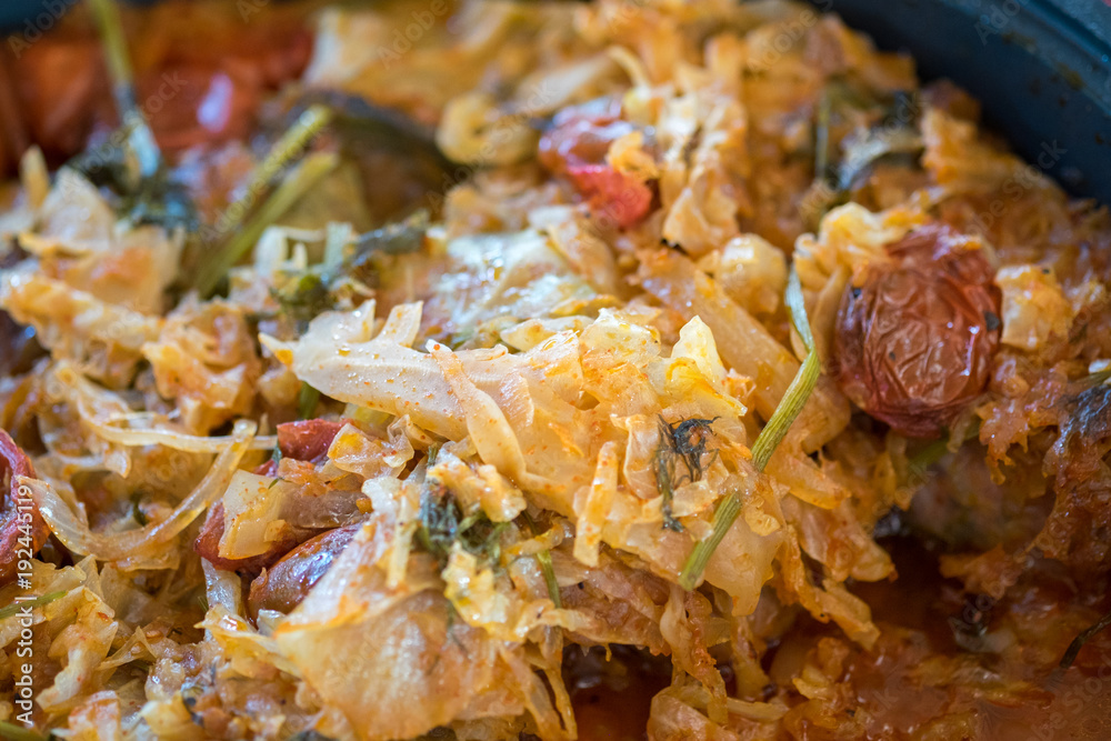 Bigos - a traditional dish for Belarusian, Ukrainian, Polish and Lithuanian cuisine Bigos - a traditional dish for Belarusian, Ukrainian, Polish and Lithuanian cuisine