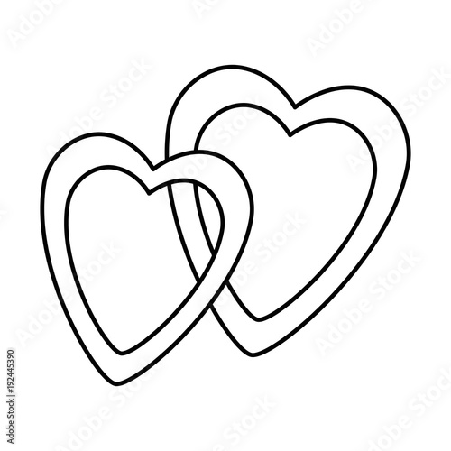hearts love sticker art vector illustration design