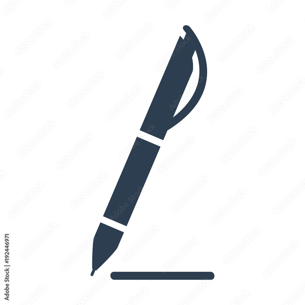 Naklejka premium Pen icon on white background.