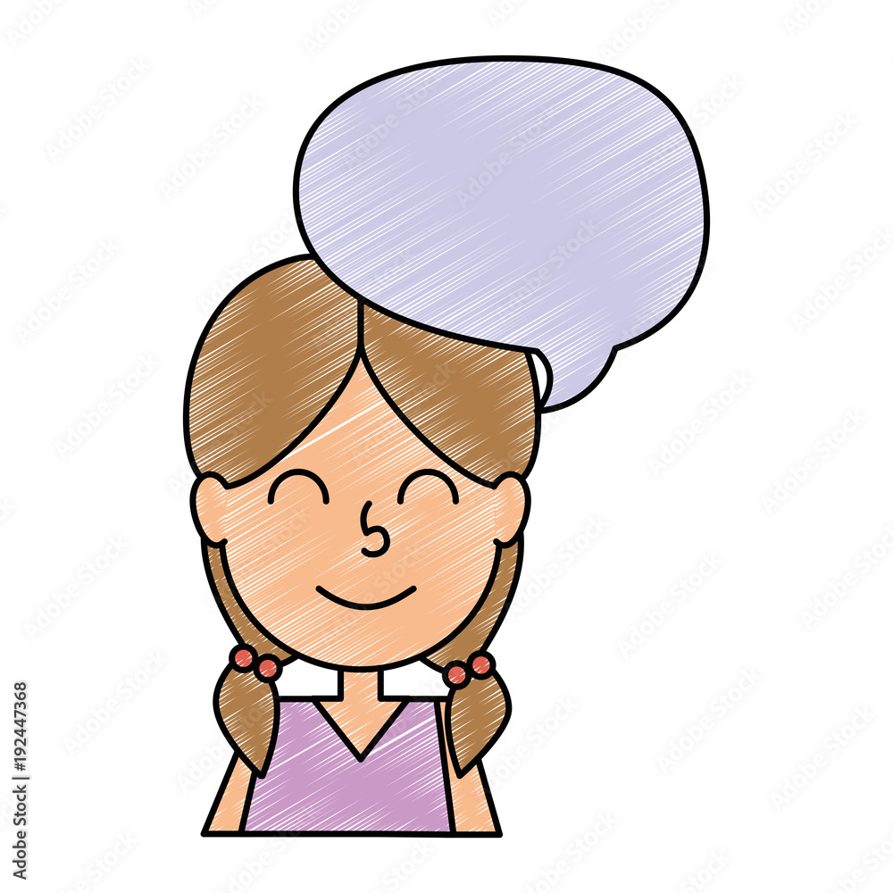 cute little girl with speech bubble character vector illustration design cute little girl with speech bubble character vector illustration design