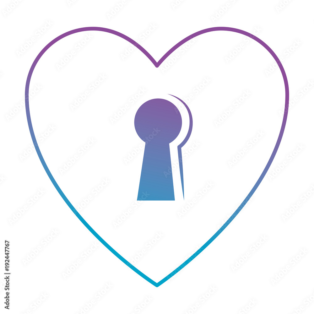 heart love sticker art with key hole vector illustration design heart love sticker art with key hole vector illustration design