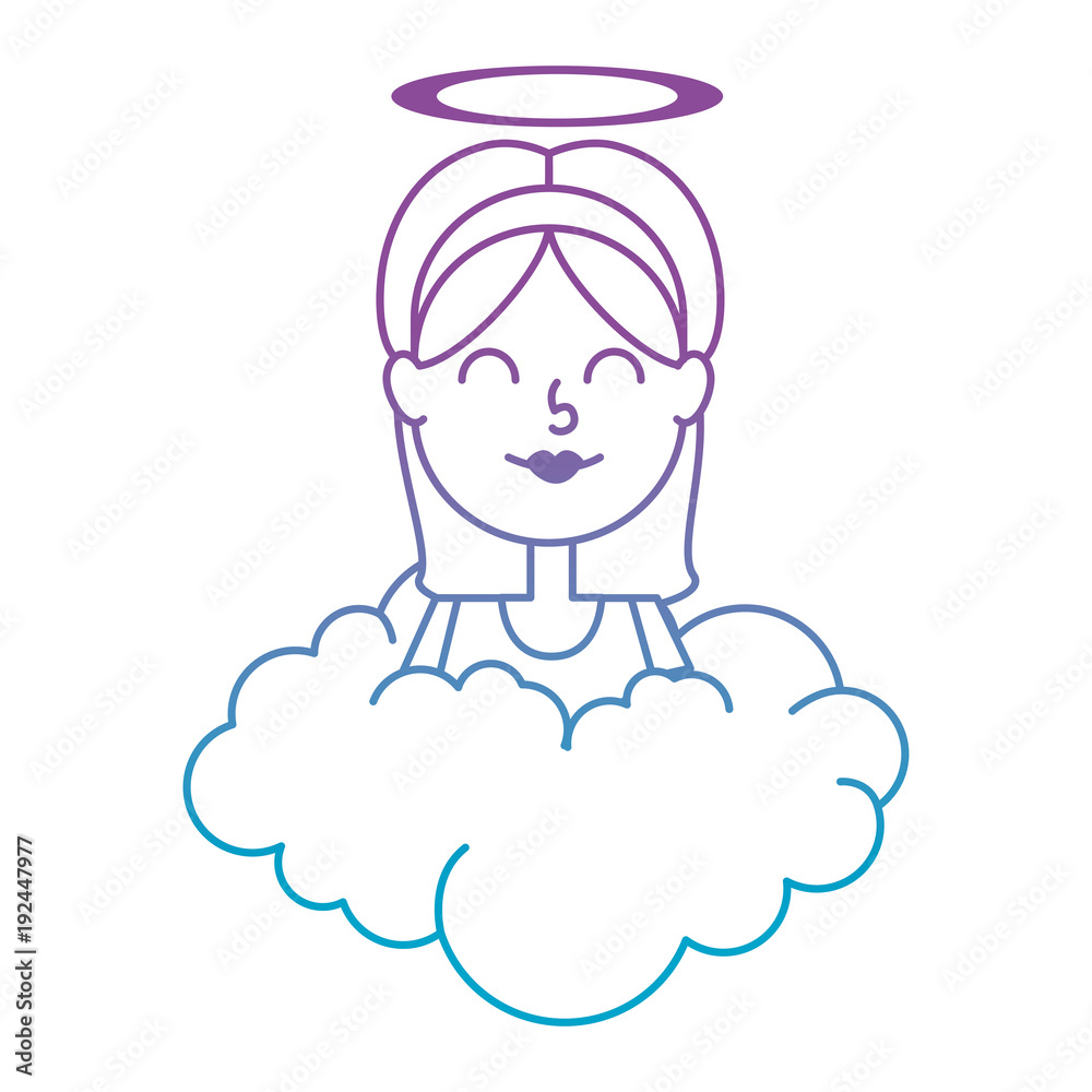 little girl angel with halo over cloud vector illustration design little girl angel with halo over cloud vector illustration design