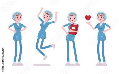 Female nurse in positive emotions