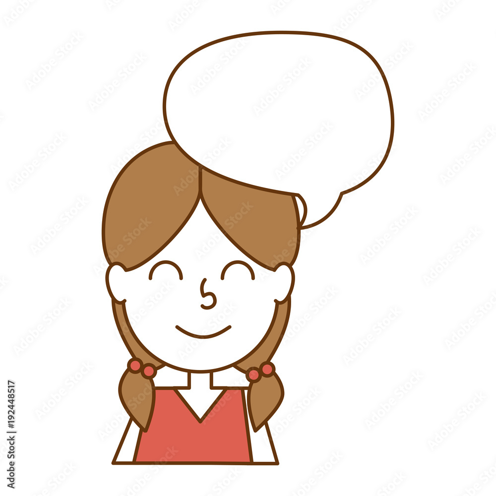 cute little girl with speech bubble character vector illustration design cute little girl with speech bubble character vector illustration design