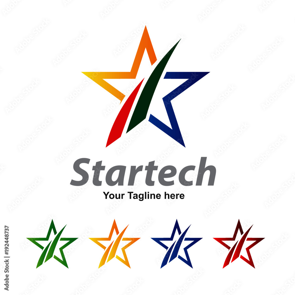 Obraz premium star tech logo