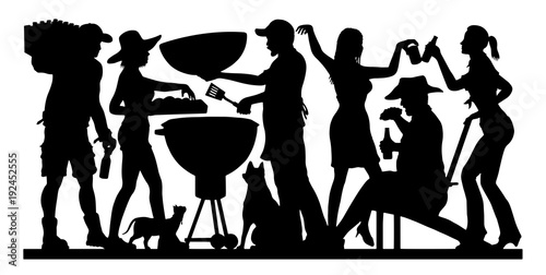Barbecue Party Silhouette