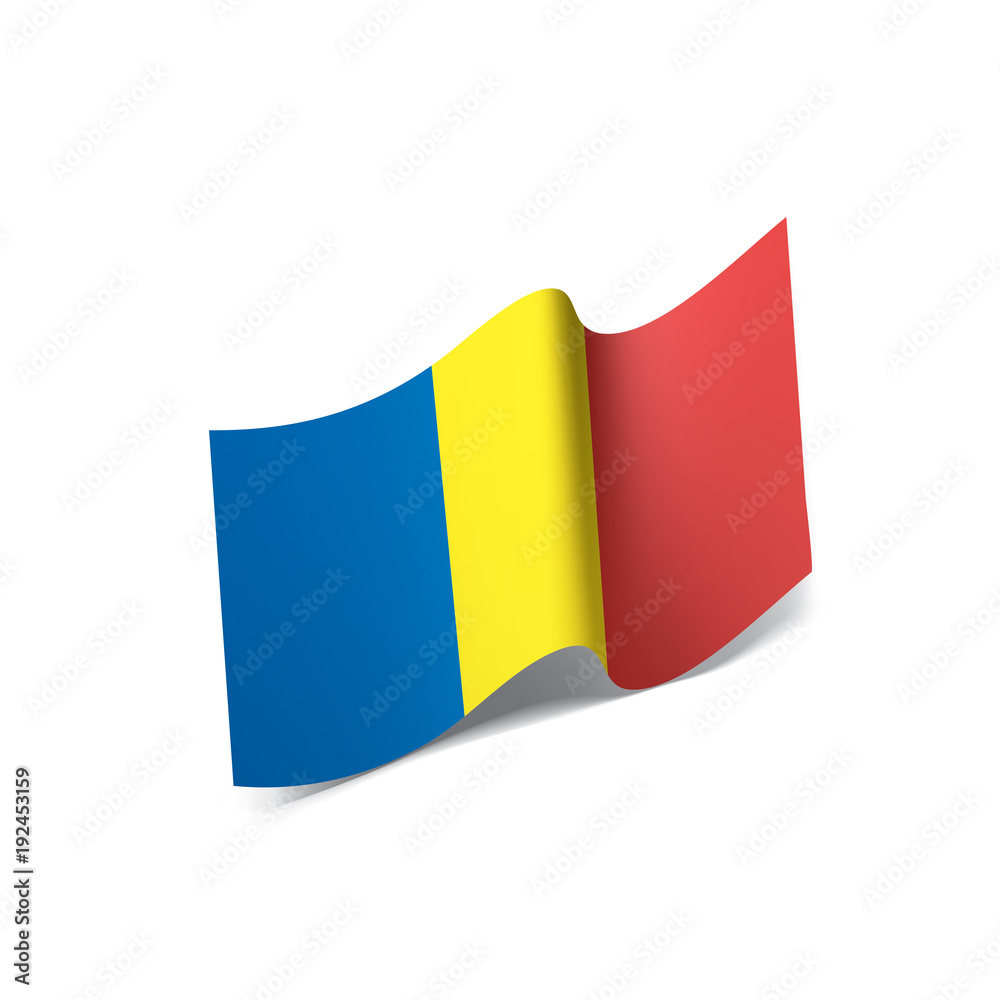 Fototapeta premium Romania flag, vector illustration