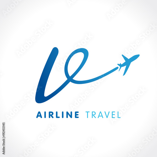 V letter transport travel company logo. Airline business travel symbol design with letter "v". Victory travel vector logo template