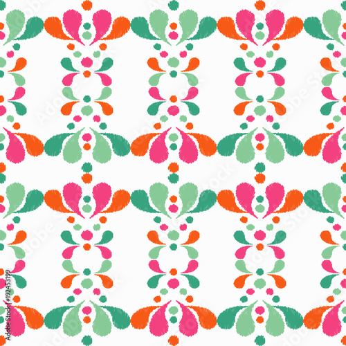 Fototapeta Naklejka Na Ścianę i Meble -  Ethnic boho seamless pattern. Scribble texture. Folk motif. Textile rapport.