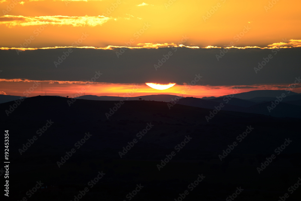 Fototapeta premium Clouds illuminated by the Sun in backlight.