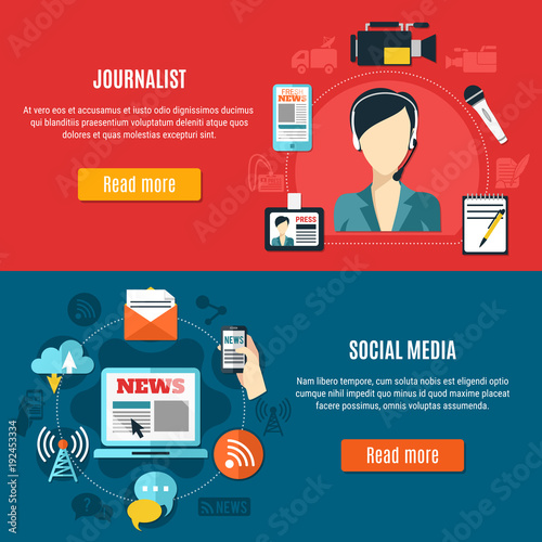 Social Media And Journalist Horizontal Banners