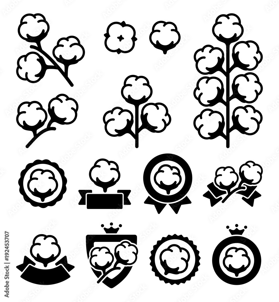 Cotton set. Vector