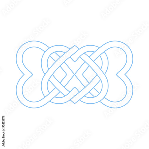 Celtic knot made made of four heart shapes. Basic vector ornate material.