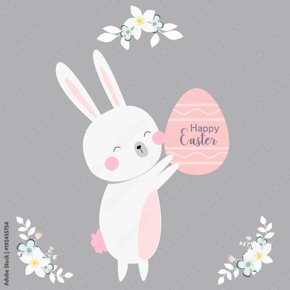 vector cartoon style easter bunny greeting card vector cartoon style easter bunny greeting card