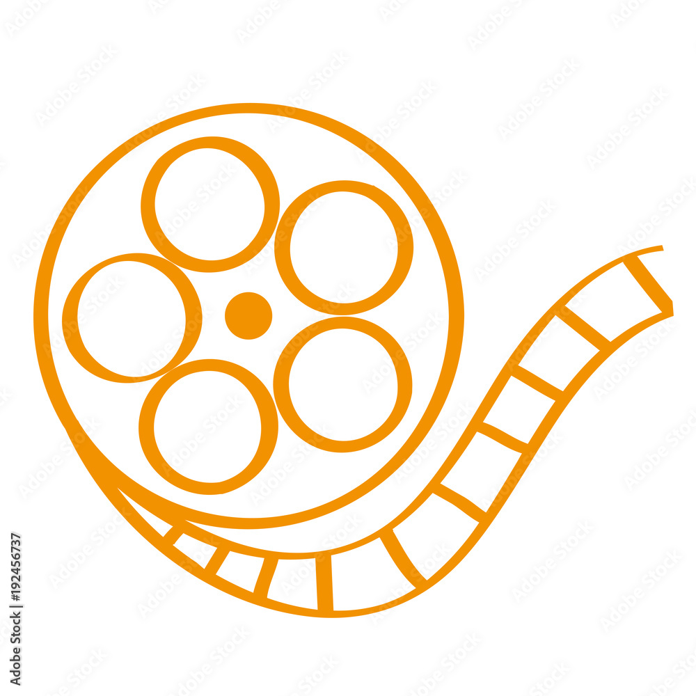 Handgezeichnete Filmrolle in orange