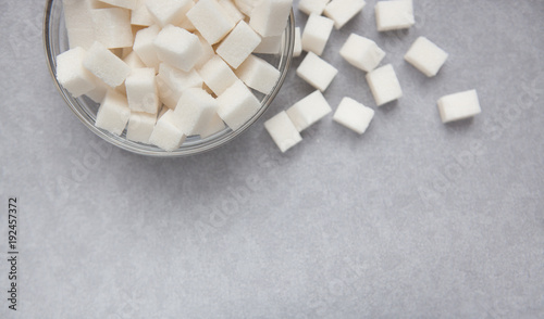 Sugar cubes with copy space, can be used as background for food concepts