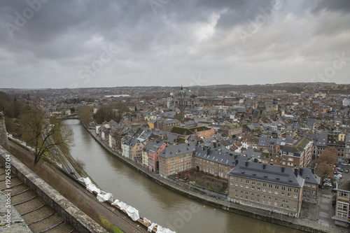 Cityscape of Namur view from the Historic Citadel of Namur, Wallonia region, Belgium