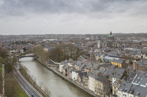 Cityscape of Namur view from the Historic Citadel of Namur, Wallonia region, Belgium