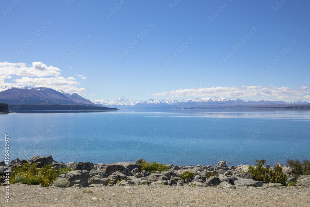 Lake Pukaki with Mt Cook in background, New Zealand