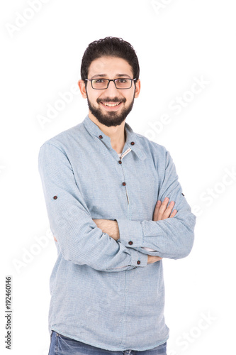 standing young man arms folded