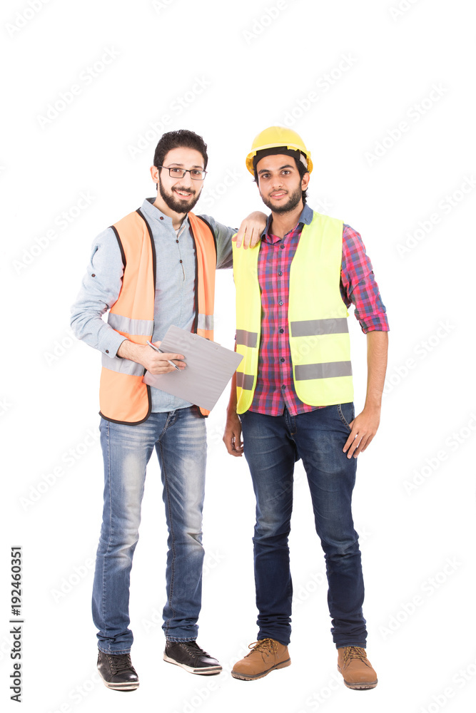Two engineers taking photo