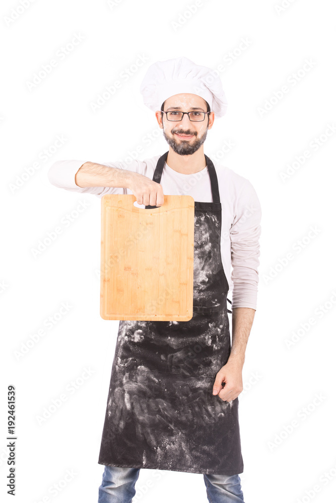 holding a wooden cutting board holding a wooden cutting board