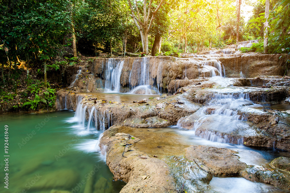 soft water of the stream in the natural park, Beautiful waterfall in rain forest ( Maekampong Waterfall, Thailand) soft water of the stream in the natural park, Beautiful waterfall in rain forest ( Maekampong Waterfall, Thailand)