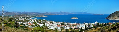 Greece-panoramic view of the city Tolo and island Koronisi