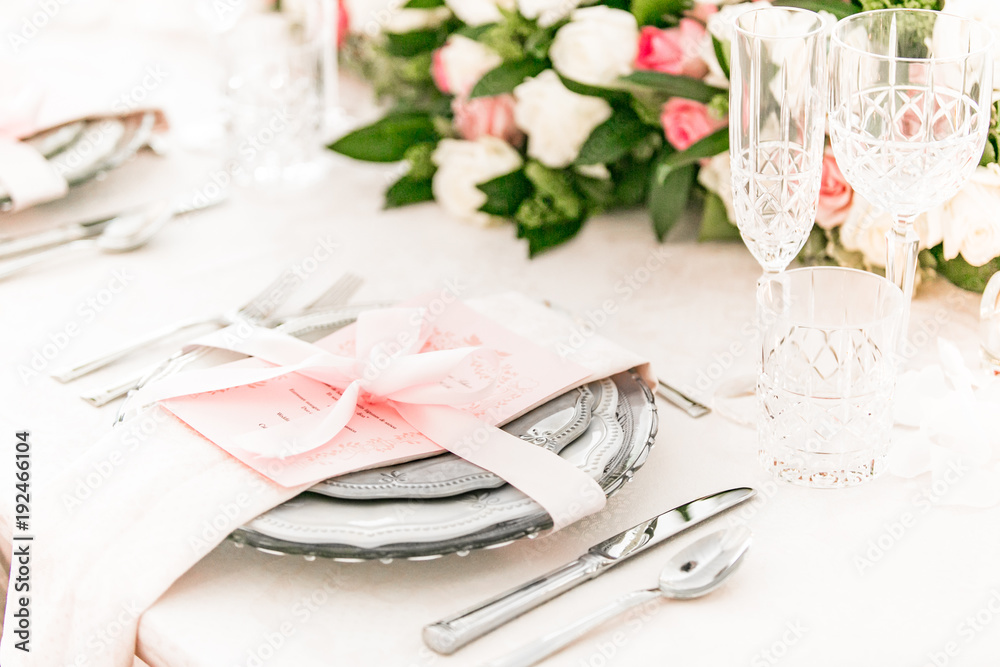 Naklejka premium Décoration de table de mariage