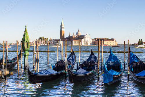 Gondolas in Grand Channel, Venice, Italy