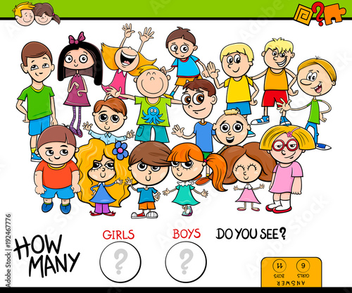 counting girls and boys educational game for kids
