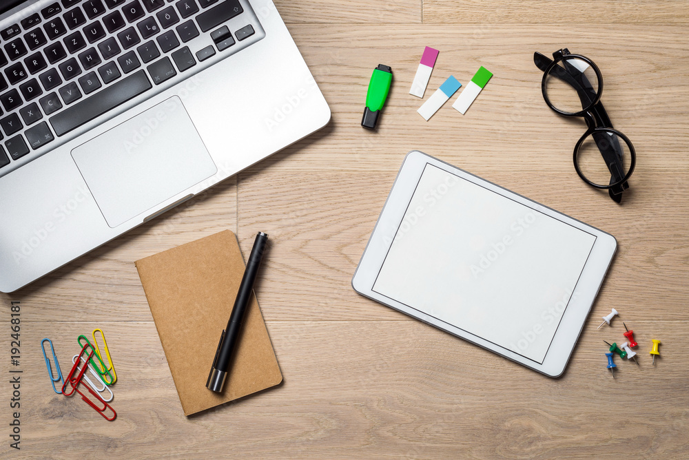 Empty tablet with copy space as flat lay and template Empty tablet with copy space as flat lay and template