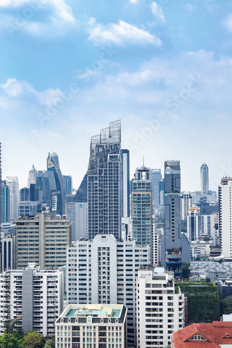 15 February, 2018: Blue sky and city buildings in Bangkok Thailand © sky studio