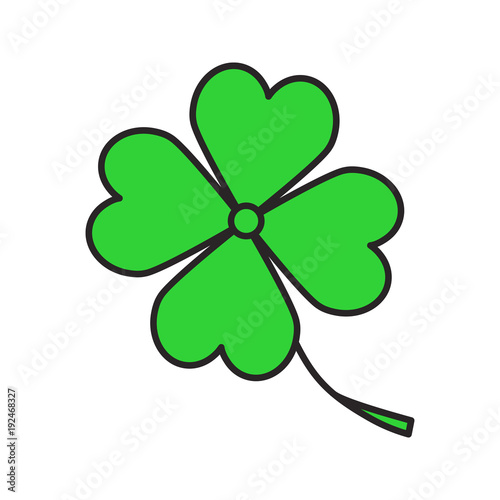 Four leaf clover color icon