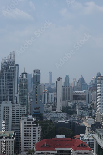15 February  2018  Blue sky and city buildings in Bangkok Thailand
