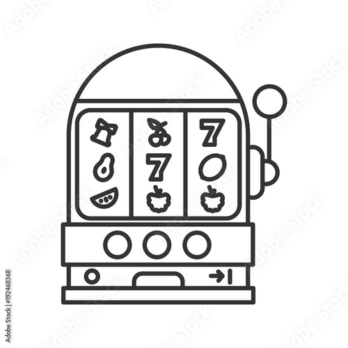 One armed bandit linear icon