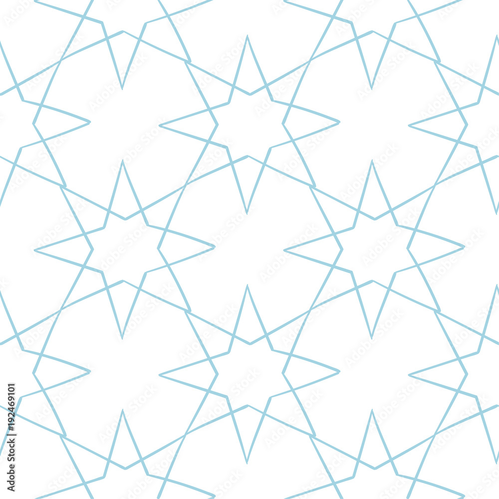White and blue geometric ornament. Seamless pattern White and blue geometric ornament. Seamless pattern