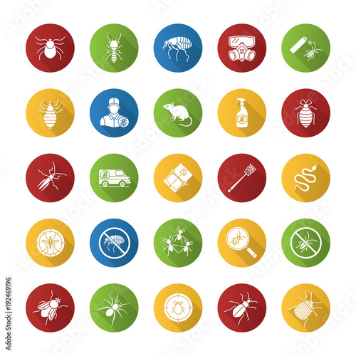 Pest control flat design long shadow glyph icon