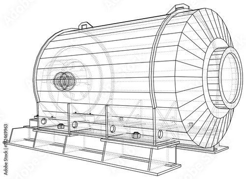 Wire-frame engine. Tracing illustration of 3d. EPS 10 vector format