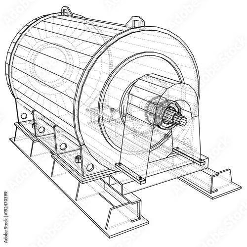 Wire-frame engine. Tracing illustration of 3d. EPS 10 vector format