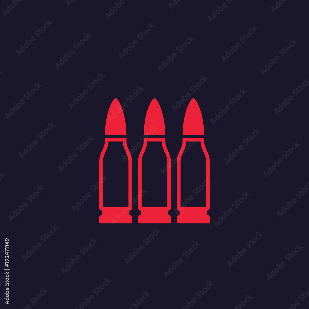 bullets, ammo vector icon bullets, ammo vector icon
