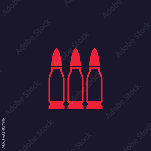 Photo bullets, ammo vector icon
