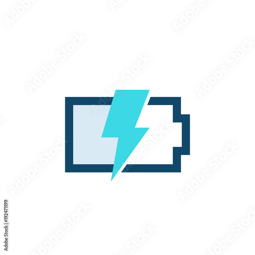 charging battery vector icon on white