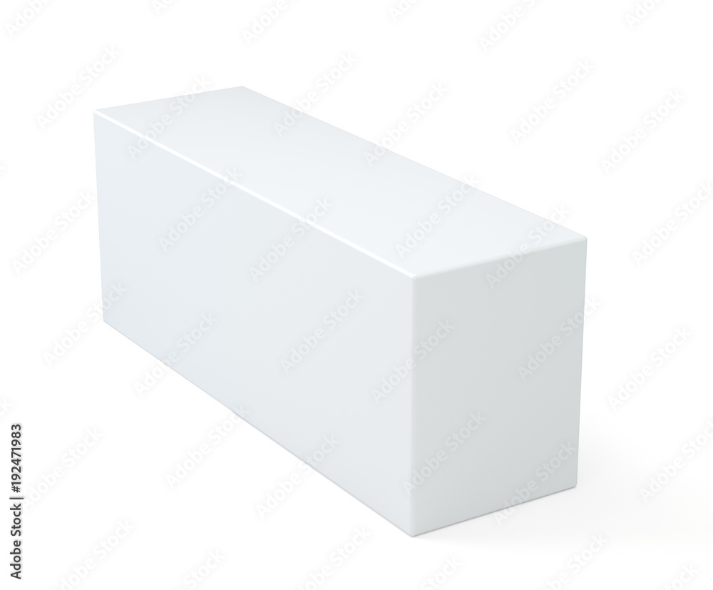 Blank white cube product packaging paper cardboard box. Isolated on white background with soft shadow. 3d illustration. Blank white cube product packaging paper cardboard box. Isolated on white background with soft shadow. 3d illustration.