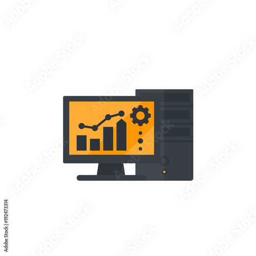 workstation computer vector icon on white